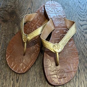 Tory Burch gold sandal